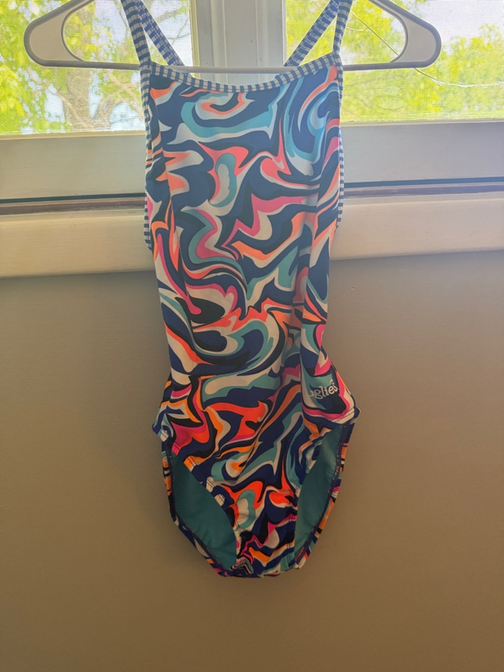 Dolfin Multicolor Abstract One-Piece Swimsuit - Blue Base